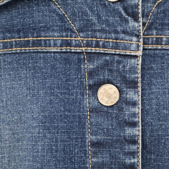 Vintage AMI Denim Jacket Women Size Medium Blue Trucker Cowgirl Western - Picture 4 of 9